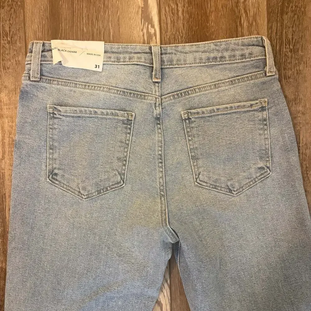 Just Black Denim High Rise Slim Cropped Bootcut Jeans 31 Light Wash NWT - Picture 4 of 7